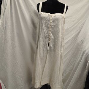 Anthropologie XL White Cotton Half Way Button Down Tunic Maxi Midi Dress NWT